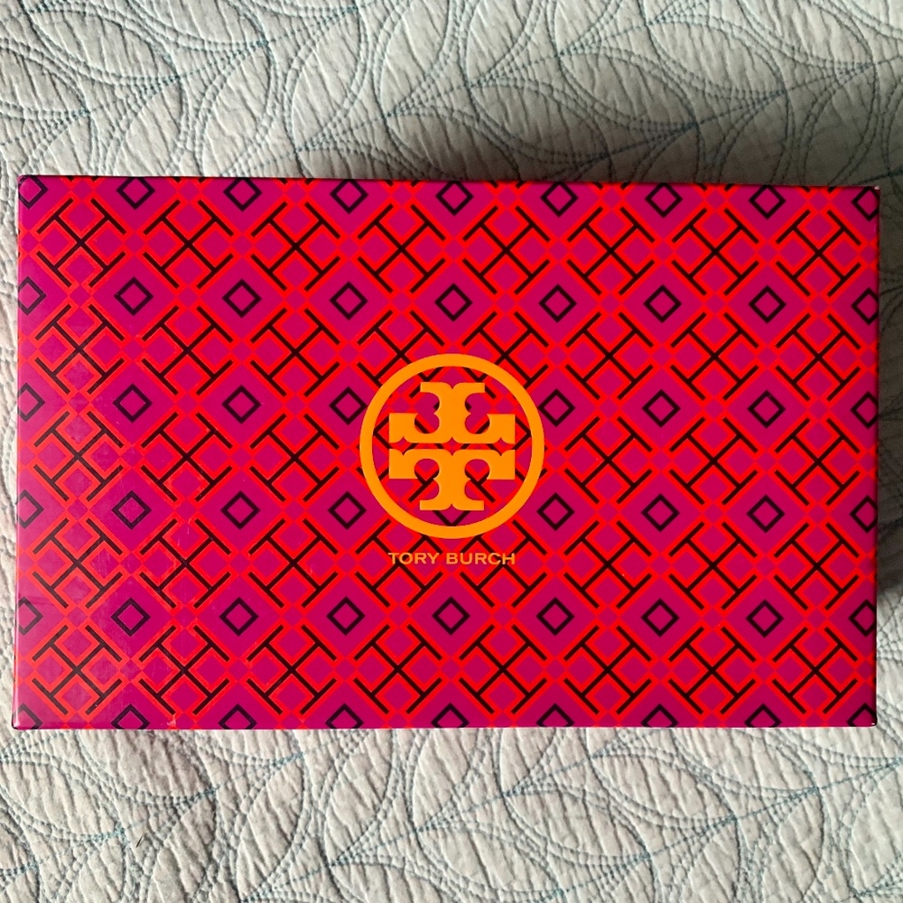 Tory Burch Royal Tan Wedges Peep Toe Size 6 - Picture 7 of 8
